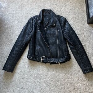 Faux leather biker jacket